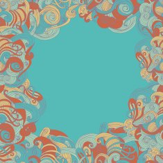 Abstract seamless hand-drawn frame N2