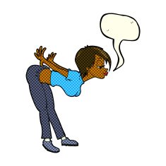 cartoon sexy woman with speech bubble N12