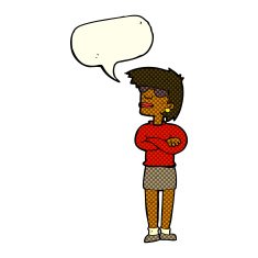 cartoon annoyed woman with speech bubble N110