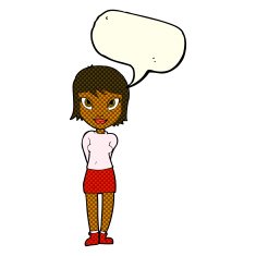 cartoon pretty girl with speech bubble N58