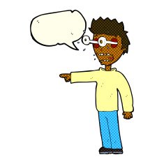 cartoon man with popping out eyes speech bubble N17
