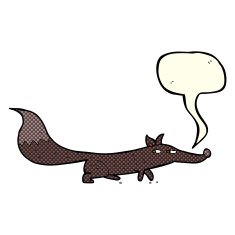 cartoon little fox with speech bubble N22