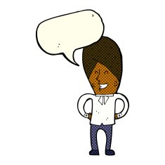 cartoon happy man with speech bubble N272