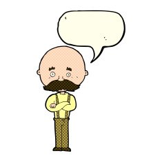 cartoon grandfather with speech bubble N6