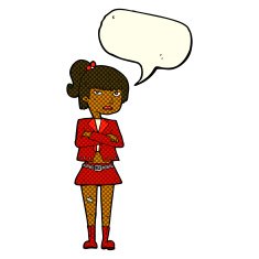 cartoon cool girl with speech bubble N16