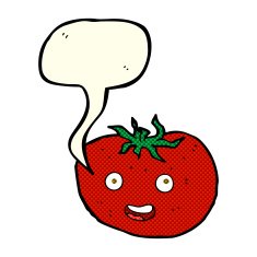 cartoon tomato with speech bubble N21