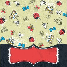 grunge background with butterflies