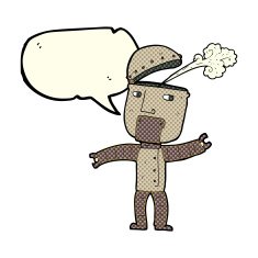 cartoon funny robot with speech bubble N46