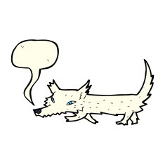 cartoon little wolf with speech bubble N11