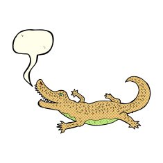 cartoon crocodile with speech bubble N19