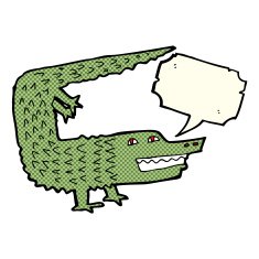 cartoon crocodile with speech bubble N20