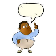 cartoon man asking question with speech bubble N30