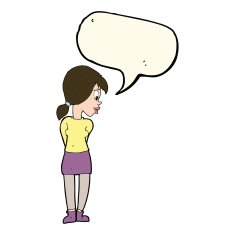 cartoon pretty girl with speech bubble N59