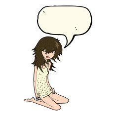 cartoon pretty girl with speech bubble N61