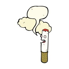 cartoon cigarette with speech bubble N7