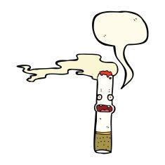 cartoon cigarette with speech bubble N8
