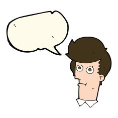 cartoon staring face with speech bubble N7