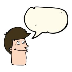 cartoon smiling man with speech bubble N19