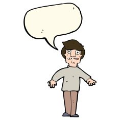 cartoon shocked man with speech bubble N67