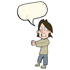 cartoon shocked man with speech bubble N69