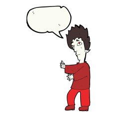 cartoon vampire with speech bubble N76