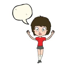 cartoon pretty girl with speech bubble N63