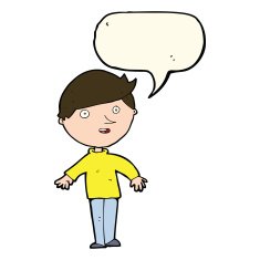cartoon happy man with speech bubble N280