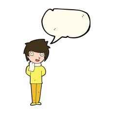 cartoon friendly man with speech bubble N11