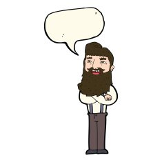 cartoon happy man with beard speech bubble N26