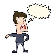 cartoon complaining man with speech bubble N7