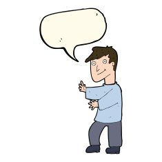 cartoon happy man with speech bubble N287