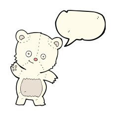 cute polar bear cartoon with speech bubble N8