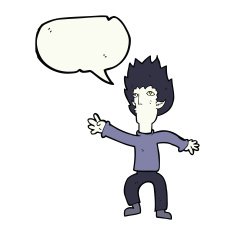 cartoon vampire with speech bubble N77