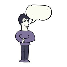 cartoon vampire with speech bubble N78
