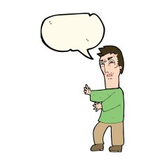 cartoon angry man with speech bubble N55