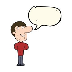 cartoon happy man with speech bubble N289