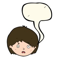 cartoon unhappy boy with speech bubble N38