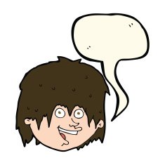 cartoon happy man with speech bubble N291