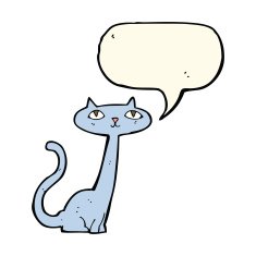 cartoon cat with speech bubble N22