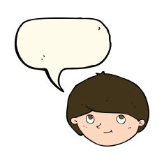 cartoon happy man with speech bubble N292