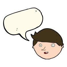 cartoon happy face with speech bubble N31