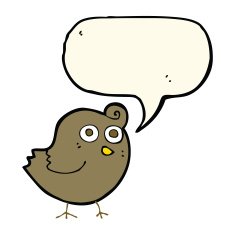 funny cartoon bird with speech bubble N83