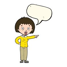 cartoon shocked woman with speech bubble N62
