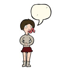 cartoon woman with snake tongue speech bubble N10