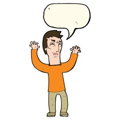 cartoon angry man with speech bubble N56