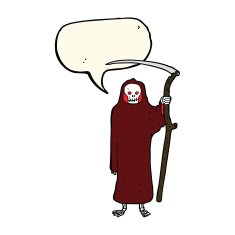 death cartoon with speech bubble N8