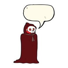 cartoon spooky halloween costume with speech bubble N16