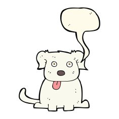 cartoon dog with speech bubble N10