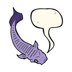 cartoon fish with speech bubble N51