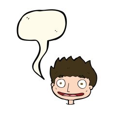 Cartoon happy boy with speech bubble N152